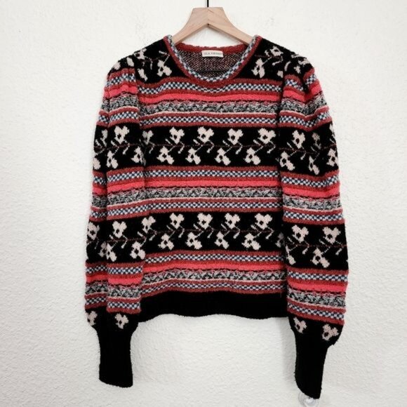 Ulla Johnson Nona Fair Isle Sweater Size Women's Size Large Wool Blend - Picture 7 of 10
